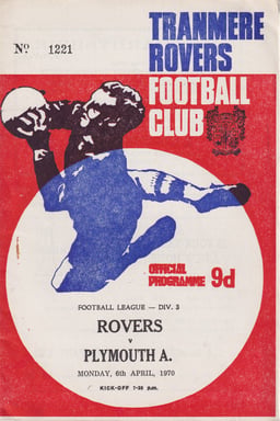 Tranmere Rovers v Plymouth Argyle Match Programme 1970-04-06